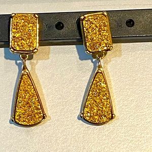 Gold Drusy Earrings